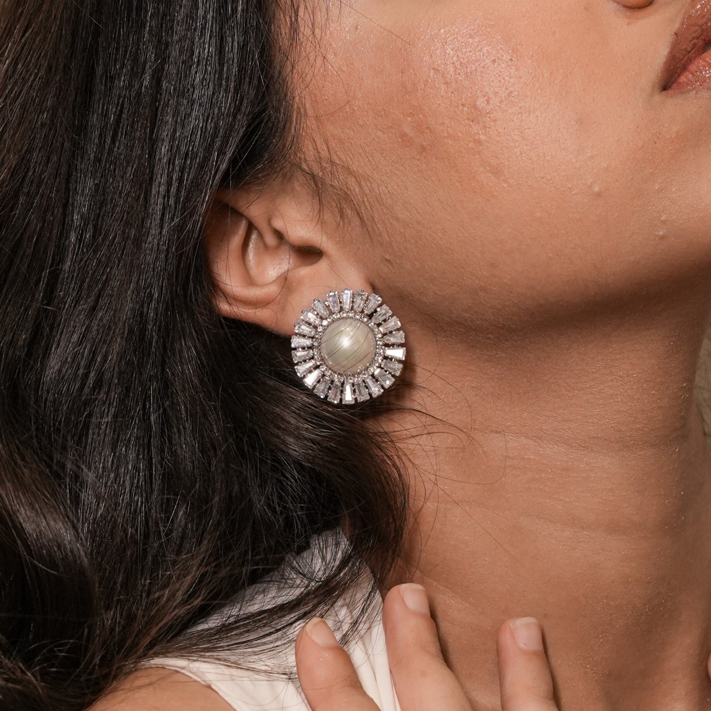 Pearl Halo Statement Earrings