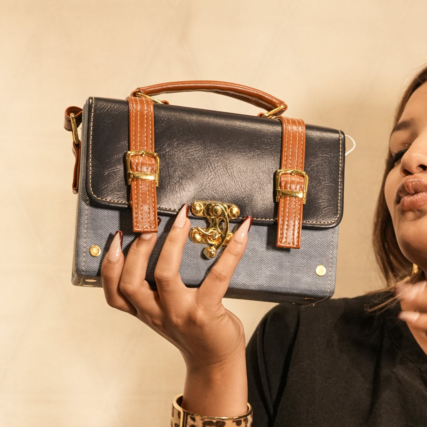 Vintage Charm Denim Satchel